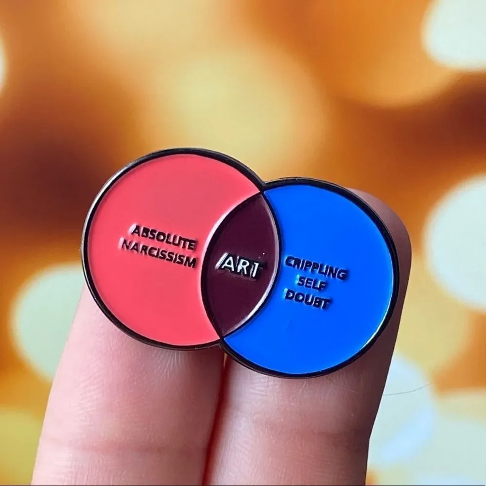 Art Struggles Narcissism Doubt Enamel Pin/ Brooch
